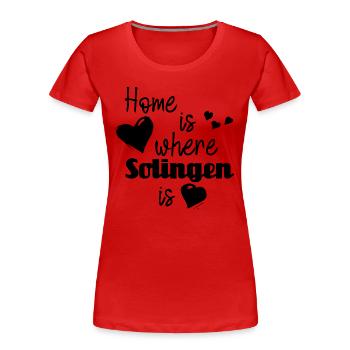 Zuhause in Solingen - Home is where Solingen is - Frauen Premium Bio T-Shirt - Navy - Vorne - Mia (176cm)