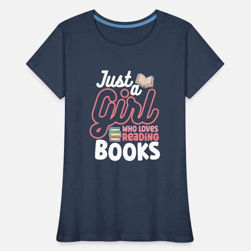 Book Reader Reading Literature Bookworm Gift Idea Frauen Premium Bio T-Shirt
