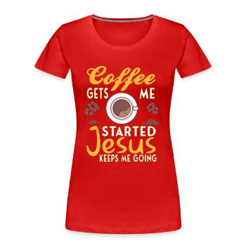 Coffee Christianity Jesus God Christian Faith Gift - Frauen Premium Bio T-Shirt - Navy - Vorne - Mia (176cm)