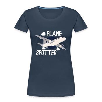 Aircraft Spotting Airplane Aircraft Spotter - Frauen Premium Bio T-Shirt - Navy - Vorne - Mia (176cm)