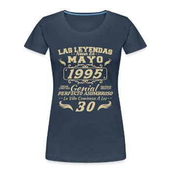 Mai 1995 Vintage Geburtstagsgeschenk - Frauen Premium Bio T-Shirt - Navy - Vorne - Mia (176cm)