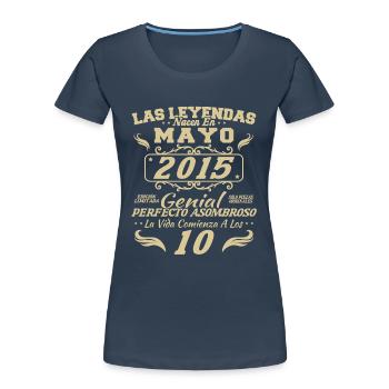May 2015 Vintage Birthday Gift - Women's Premium Organic T-Shirt - navy - Front - Mia (176cm)