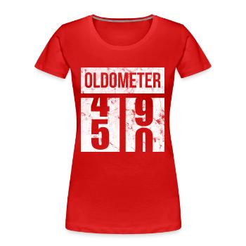 50 Oldometer 50th Birthday Gift Idea - Women's Premium Organic T-Shirt - navy - Front - Mia (176cm)