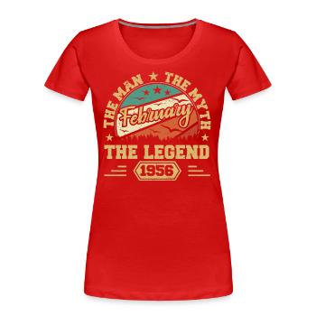 Geburtstagsgeschenk - geboren im Februar 1956 - Frauen Premium Bio T-Shirt - Navy - Vorne - Mia (176cm)