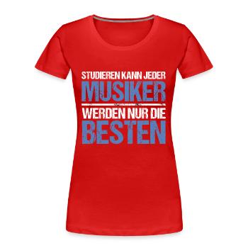 Anyone can study - Musician Edition - Women's Premium Organic T-Shirt - navy - Front - Mia (176cm)
