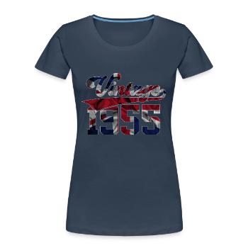 VINTAGE 1955 UK 71ST BIRTHDAY - Women's Premium Organic T-Shirt - navy - Front - Mia (176cm)