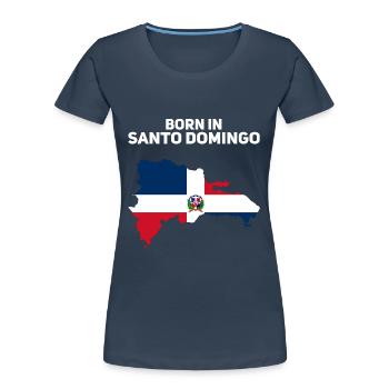 République dominicaine - T-shirt bio Premium Femme - bleu marine - Devant - Mia (176cm)