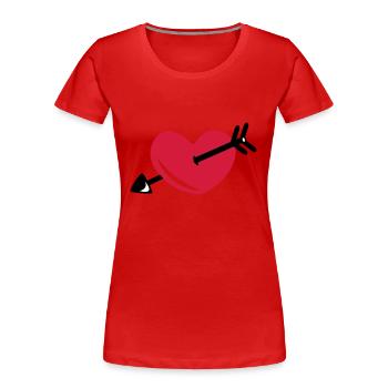 Heart - Arrow - Women's Premium Organic T-Shirt - navy - Front - Mia (176cm)