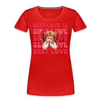 Valentines Day Cupid Self Love - Women's Premium Organic T-Shirt - navy - Front - Mia (176cm)