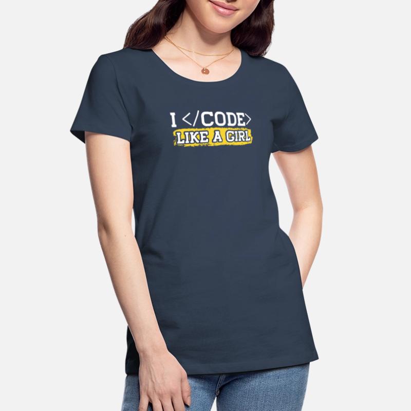 Programmieren Coder Programmierer Girl Frauen Premium Bio T-Shirt