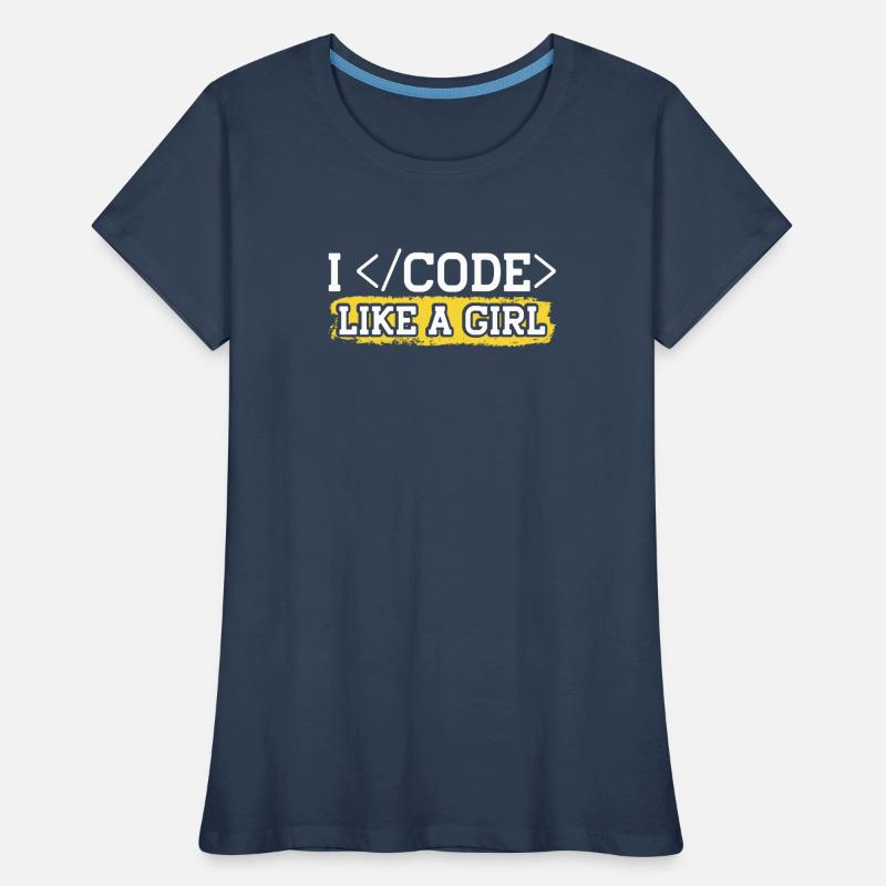 Programmieren Coder Programmierer Girl Frauen Premium Bio T-Shirt
