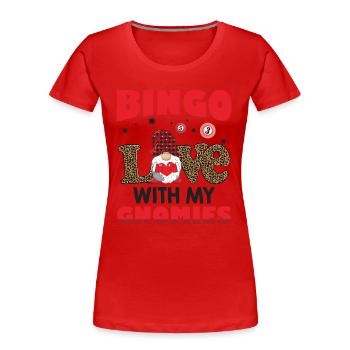 Bingo Liebe Mit Meinen Gnomies Leo Bingo - Frauen Premium Bio T-Shirt - Navy - Vorne - Mia (176cm)