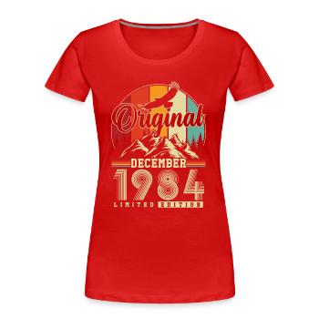Original Décembre 1984 Vintage Anniversaire - T-shirt bio Premium Femme - bleu marine - Devant - Mia (176cm)