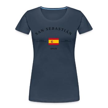 San Sebastián – Holiday Souvenir & Gift - Women's Premium Organic T-Shirt - navy - Front - Mia (176cm)