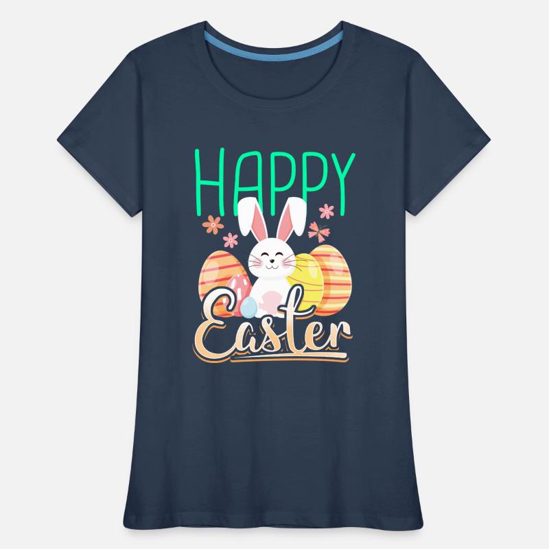 Happy easter gift easter bunny easter eggs cartoon Women's Premium Organic T-Shirt