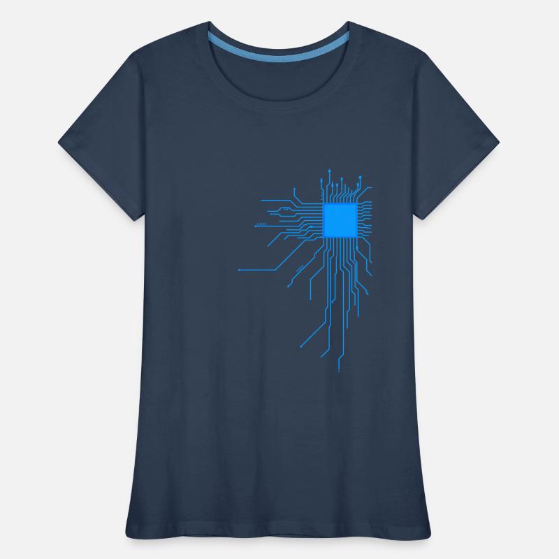 board blue computer pc admin core cpu nerd code Women's Premium Organic T-Shirt
