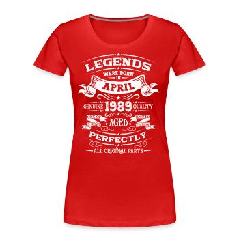 35. Geburtstag Mann Legende April Jahrgang 1989 - Frauen Premium Bio T-Shirt - Navy - Vorne - Mia (176cm)