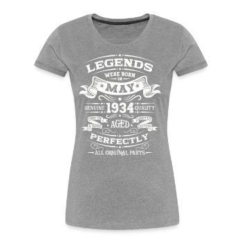 Legendary May 1934 Vintage 1934 Birthday 1934 - Women's Premium Organic T-Shirt - navy - Front - Mia (176cm)