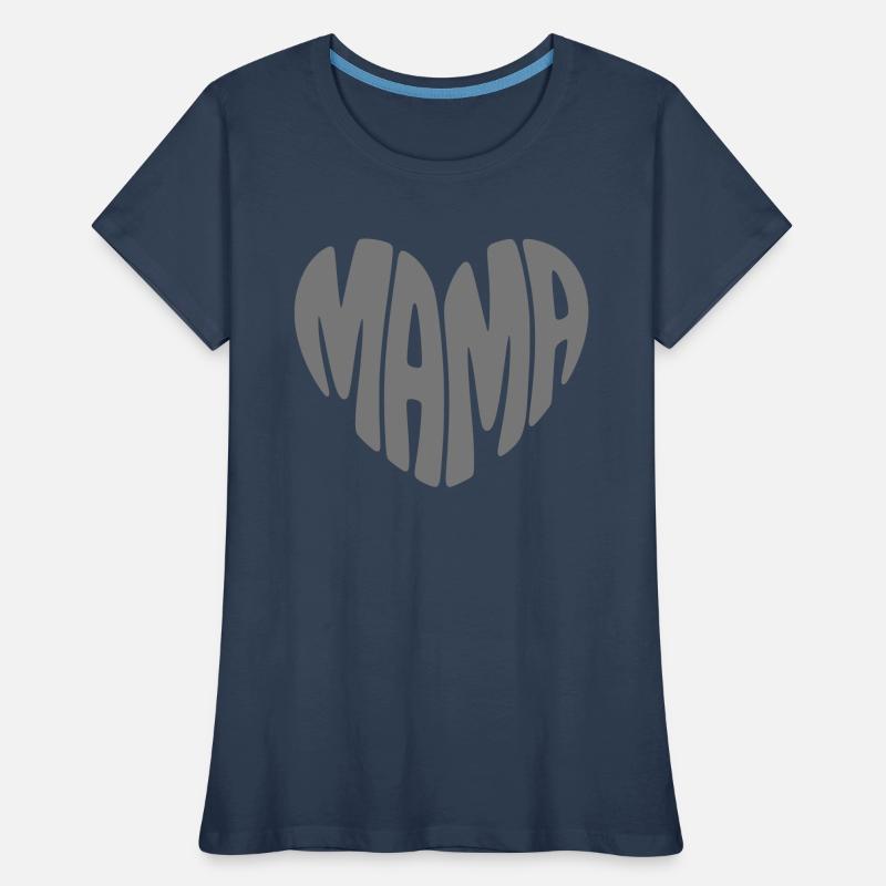 Mama Herz Form Mutter Herzform Muttertag Geschenk Frauen Premium Bio T-Shirt