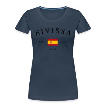Eivissa Ibiza Spain Holiday Souvenir & Gift - Women's Premium Organic T-Shirt - navy - Front - Mia (176cm)