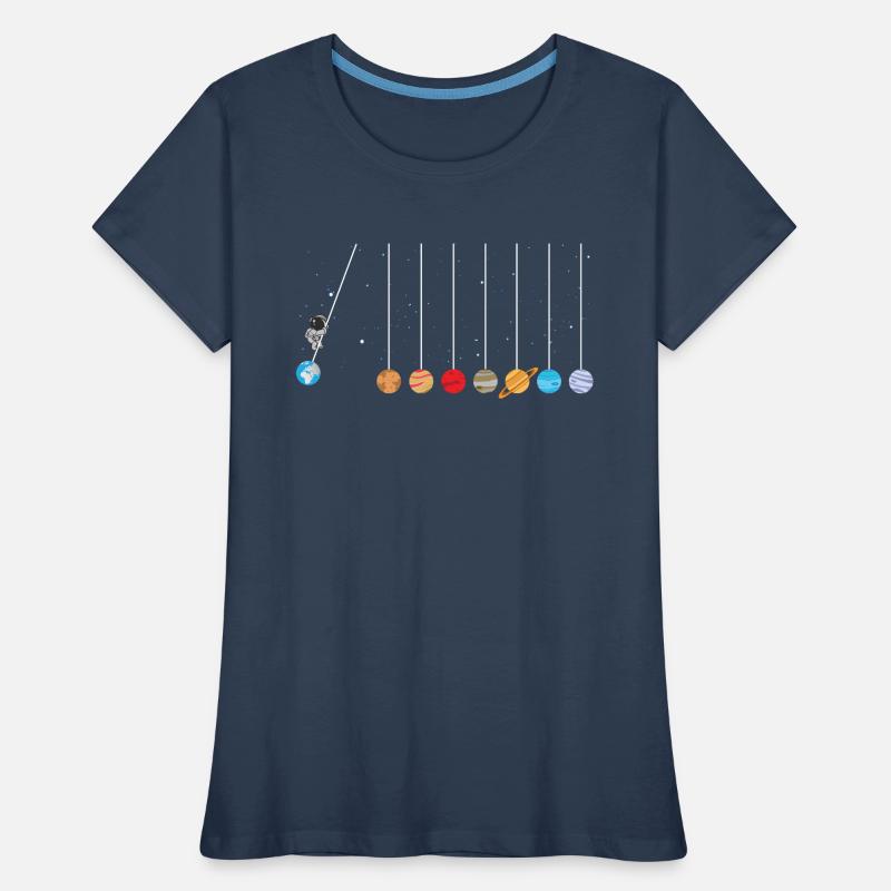 astronaute swing planètes système solaire science spatiale T-shirt bio Premium Femme