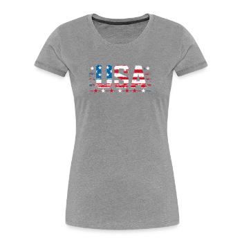 Unabhängigkeitstag Design Rot Weiß Blau USA Flagge - Frauen Premium Bio T-Shirt - Navy - Vorne - Mia (176cm)
