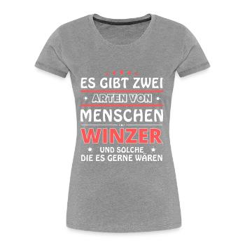 Es gibt zwei Arten von Menschen - Winzer - Frauen Premium Bio T-Shirt -  - Vorne - Mia (176cm)