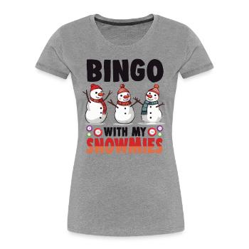 Bingo With My Snowmies Funny Snowman - Women's Premium Organic T-Shirt - navy - Front - Mia (176cm)