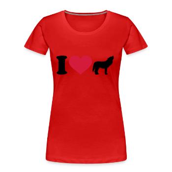 I love Wolf - Women's Premium Organic T-Shirt - navy - Front - Mia (176cm)