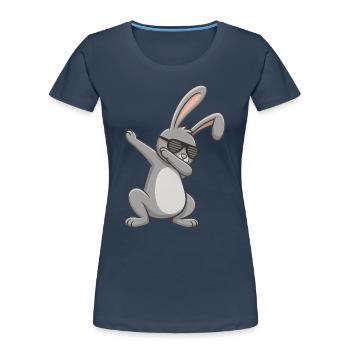 Easter Bunny Dab Easter - Women's Premium Organic T-Shirt - navy - Front - Mia (176cm)