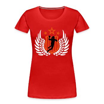 handballerin_f_3c - Frauen Premium Bio T-Shirt - Navy - Vorne - Mia (176cm)