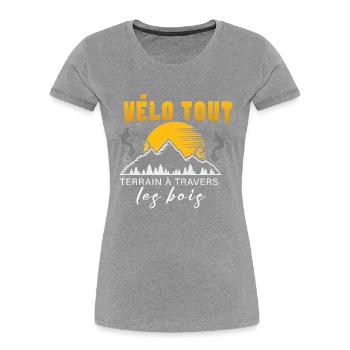 Vélo tout terrain à travers les bois - T-shirt bio Premium Femme - bleu marine - Devant - Mia (176cm)