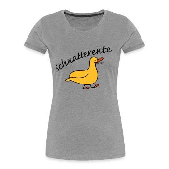 Schnatterente - Frauen Premium Bio T-Shirt - Navy - Vorne - Mia (176cm)