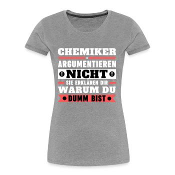 Les chimistes ne discutent pas - T-shirt bio Premium Femme - bleu marine - Devant - Mia (176cm)