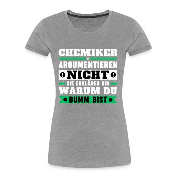 Les chimistes ne discutent pas - T-shirt bio Premium Femme - bleu marine - Devant - Mia (176cm)