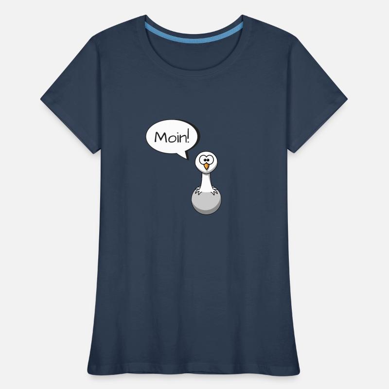 Moin! Möwe mit Sprechblase Lustig Geschenk Idee Frauen Premium Bio T-Shirt