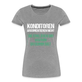 Confectioners don't argue - Women's Premium Organic T-Shirt - navy - Front - Mia (176cm)
