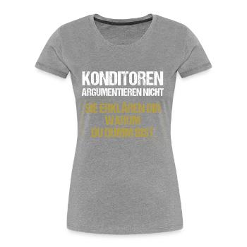 Confectioners don't argue - Women's Premium Organic T-Shirt - navy - Front - Mia (176cm)