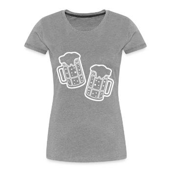 Bier Symbol Saufen Bierglas - Frauen Premium Bio T-Shirt - Navy - Vorne - Mia (176cm)