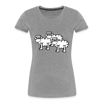 Schafe - Frauen Premium Bio T-Shirt - Navy - Vorne - Mia (176cm)