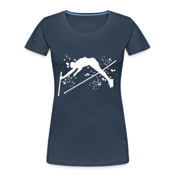 Pole Vaulter Kids Pole Vault - Women's Premium Organic T-Shirt - navy - Front - Mia (176cm)