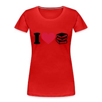 I love Books - Women's Premium Organic T-Shirt - navy - Front - Mia (176cm)