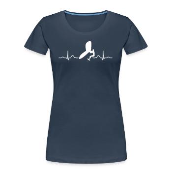 Flügel Surfer Wingsurfing Retro Folie Flügel - Frauen Premium Bio T-Shirt - Navy - Vorne - Mia (176cm)