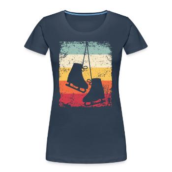 Patinage artistique Patinage artistique Patinage sur glace - T-shirt bio Premium Femme - bleu marine - Devant - Mia (176cm)