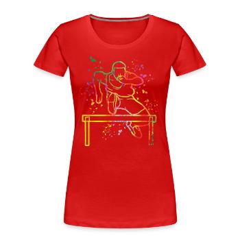 Hurdle Run Obstacle Course Kids Hurdle Run - Women's Premium Organic T-Shirt - navy - Front - Mia (176cm)