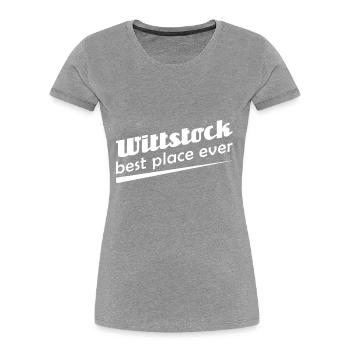 Wittstock - Stadt best place ever - Frauen Premium Bio T-Shirt - Navy - Vorne - Mia (176cm)