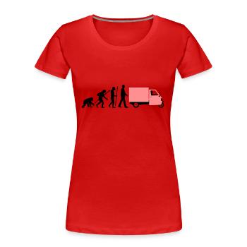 evolution_of_man_Piaggio Ape_092014_a_2c - Frauen Premium Bio T-Shirt - Navy - Vorne - Mia (176cm)