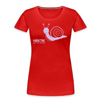Hektik kein guter Begleiter - Frauen Premium Bio T-Shirt - Navy - Vorne - Mia (176cm)