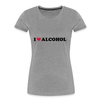 I Love Alcohol - Frauen Premium Bio T-Shirt - Navy - Vorne - Mia (176cm)
