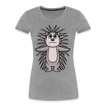 Porcupine Sad - Sad Porcupine - Women's Premium Organic T-Shirt - navy - Front - Mia (176cm)